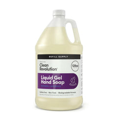 Clean Revolution envase frontal 128 oz mostrando etiqueta y tamaño práctico