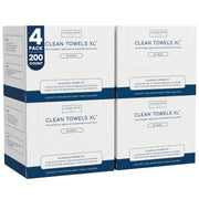 Clean Skin Club front packaging showing 4-pack and 200 towels benefit convenience
