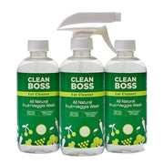 CleanBoss frasco frontal mostrando etiqueta y tamaño, confianza y claridad