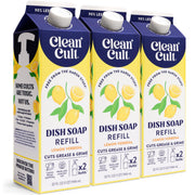Cleancult lemon verbena refill front packaging showing sustainable design and easy pour
