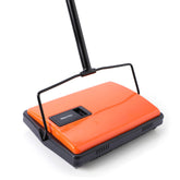 CLEANHOME front view showing compact sweeper and ergonomic handle benefit quick storage