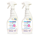 CleanSmart envase frontal pack doble mostrando etiqueta clara y uso familiar