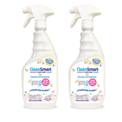 CleanSmart envase frontal pack doble mostrando etiqueta clara y uso familiar