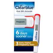 Clearblue empaque frontal mostrando el kit y beneficios