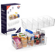 ClearSpace front view of two clear XL bins showing shape and size for quick identification and storage
