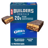 CLIF BUILDERS empaque frontal mostrando sabor OREO y beneficios