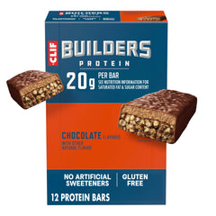 CLIF BUILDER'S empaque frontal mostrando pack de 12 y conveniencia