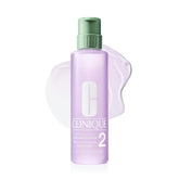 Clinique Clarifying Lotion 2 vista frontal, frasco claro y práctico mejora luminosidad