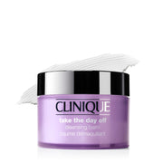 Clinique jar front view showing clean packaging and balm benefit