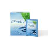 Cliradex frente del envase mostrando 24 toallitas y beneficios higiénicos