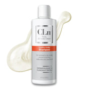 CLn champú frontal frasco mostrando 237 ml y etiquetado clínico beneficios