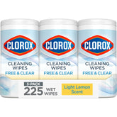 Clorox toallitas paquete frontal mostrando el sello Safer Choice y conveniencia
