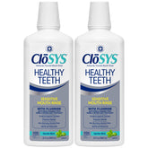 CloSYS botella frontal 32 oz mostrando diseño y ventaja de fortalecimiento