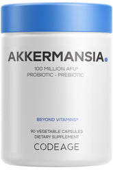 Codeage front packaging showing Akkermansia Muciniphila and 90 capsules benefit clarity