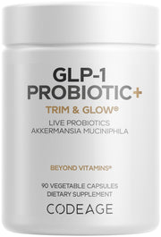 Codeage bottle front view showing GLP-1 Probiotic+ for easy identification