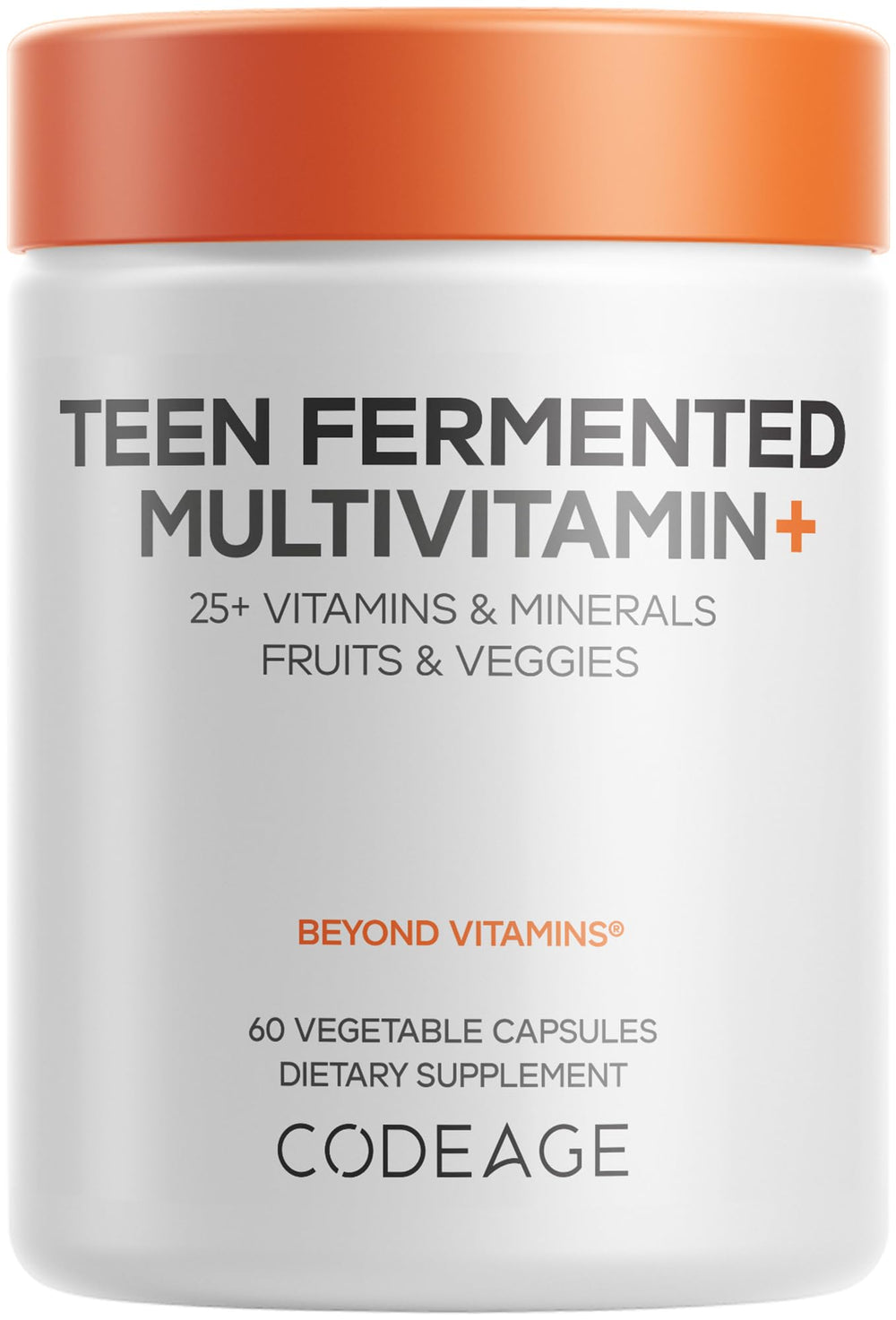 Codeage front packaging showing bottle and label for teen multivitamin