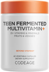Codeage front packaging showing bottle and label for teen multivitamin