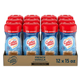 Coffee Mate front canister showing French Vanilla and brand, clear shelf appeal