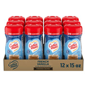 Coffee Mate front canister showing French Vanilla and brand, clear shelf appeal