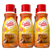 Coffee Mate frente de botella avellana mostrando etiqueta y formato práctico