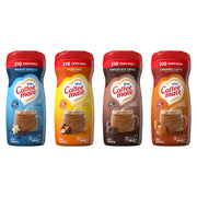 Coffee Mate frente del empaque mostrando sabores y beneficio de variedad