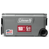 Coleman 100-Quart front view showing rugged shell and capacity benefit