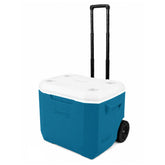 Coleman 60qt front view showing capacity and durable shell benefits