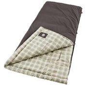 Coleman sleeping bag front view showing full 40x84 size and durable cotton shell, ideal for tall campers