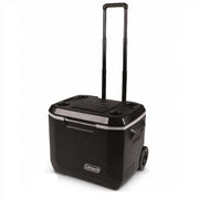 Coleman front view showing cooler capacity and durable construction benefit portability