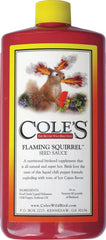 Cole's botella frontal del producto mostrando etiqueta y tamaño, atrae aves fácilmente