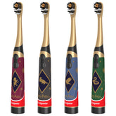 Colgate cepillo Harry Potter frontal pack mostrando los cuatro diseños y beneficio motivador
