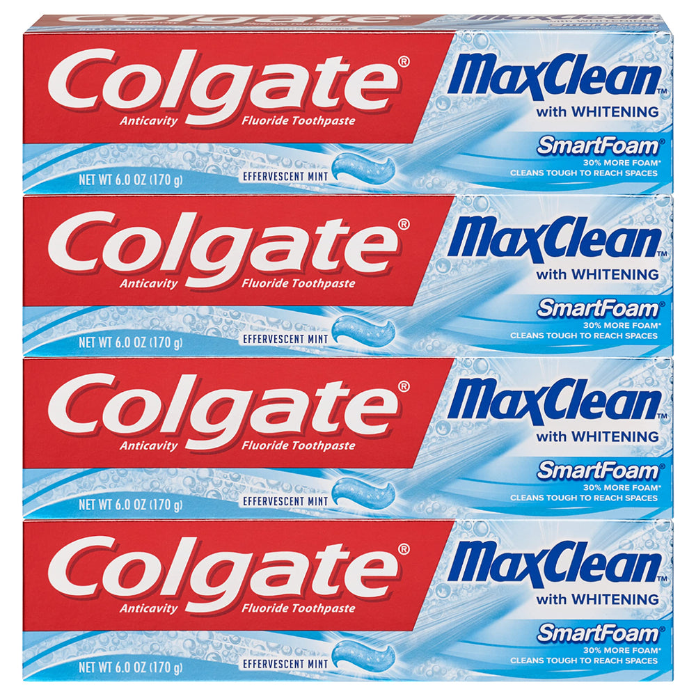 Colgate Max Clean frente del empaque mostrando el diseño y beneficios