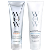 COLOR WOW botella frontal del dúo mostrando diseño y beneficio limpieza total
