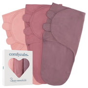 Comfy Cubs front packaging showing three swaddles and gift-ready box, practical present
