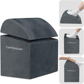 ComfyInLove front view of dark grey foot rest showing compact shape and ergonomic curve