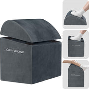 ComfyInLove front view of dark grey foot rest showing compact shape and ergonomic curve
