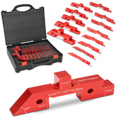 Comfylichi case open showing all 14 setup blocks for quick access and portability