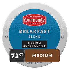 Community Coffee close-up of a K-Cup pod revealing foil seal freshness benefit