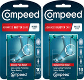 Compeed front packaging showing mixed-size blister pads and benefits