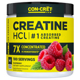 CON-CRET raspberry front packaging showing product and servings benefit