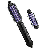 Conair vista frontal del set de cepillos mostrando beneficios de styling rápidos