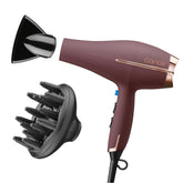 Conair front view plum dryer showing ergonomic handle and controls for easy styling