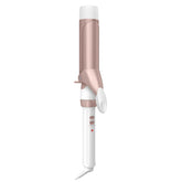 Conair vista frontal del rizador blanco y rose gold con acabado elegante