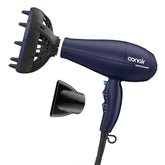 Conair secador frontal azul oscuro mostrando diseño y potencia