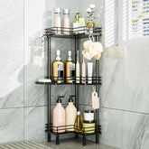 Consumest front view showing three-tier corner caddy and tidy storage benefit