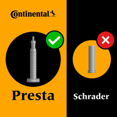 Continental instalación de cámara Race en una llanta 700c para reparación rápida