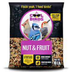 Cool Birds frente del empaque mostrando mezcla gourmet y peso 10 lb