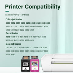 Detalle cartucho negro Cool Toner 63XL, texto nítido y fiabilidad