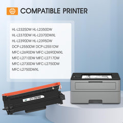 Cool Toner primer plano de chip y etiqueta para compatibilidad segura