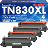 Cool Toner pack frontal mostrando cuatro cartuchos TN830 XL y ahorro